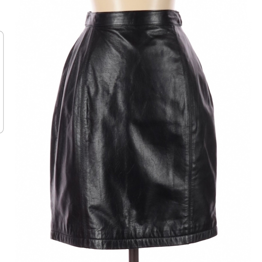 Wilsons Black 100% Genuine Leather Skirt - Picture 1 of 5